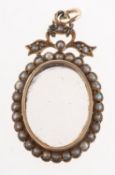 A Victorian seed pearl keepsake locket,