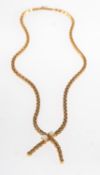 A lariat style necklace,