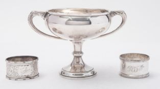 A George V silver two-handled cup by Adie Brothers Ltd.