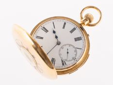 Allamand, London an 18K gold half-hunter quarter repeating pocket watch