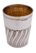 A Victorian silver beaker by Atkin Brothers, Sheffield 1896, of inverted tapering form,