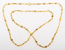 A fancy link chain, hook clasp, Foreign marks & marked '22',