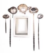 A mixed group of silver including; a silver and mahogany photograph frame by William Neale & Son,