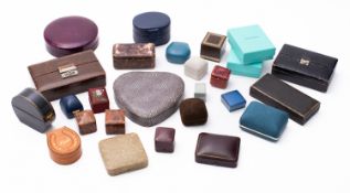 A mixed group of used antique, vintage and modern jewellery boxes,