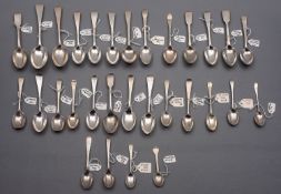 A mixed group of silver spoons; various designs, dates and makers, 525.8gms., (16.9ozs.