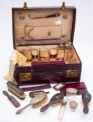 A George V silver-gilt and enamel part dressing table set by Asprey, London 1912,