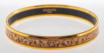 Hermes - A Hermes enamel rabbit bangle,
