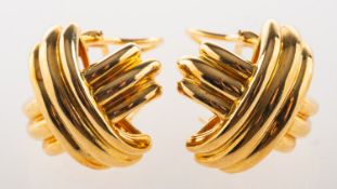 Tiffany & Co. A pair of signature 'X' earrings, circa 1980's,
