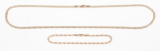 An anchor link chain and a double link bracelet, a textured anchor link chain, Import mark,