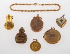 A mixed group of jewellery, including a rope twist bracelet,