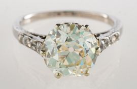 A fine 1920's Art Deco diamond solitaire ring,