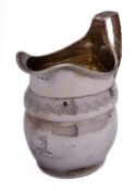 A George III silver cream jug probably by Rebecca Emes & Edward Barnard I, London 1804,