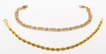 A group of two bracelets,