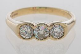 A three stone diamond ring,