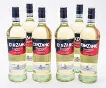 Six bottles of Cinzano Bianco Vermouth.
