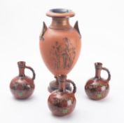 A Watcombe pedestal vase, modelled after