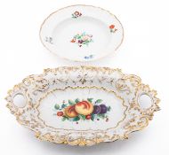 A Berlin porcelain soup plate of osier m