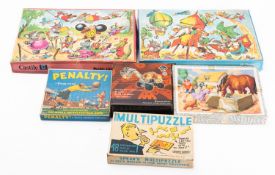 A mixed collection of vintage board game