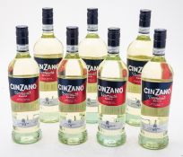 Seven bottles of Cinzano Bianco Vermouth