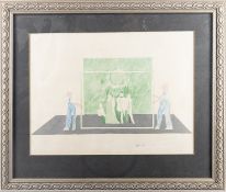 After David Hockney (b.1937) - 'The Polish Royal Family, Ubu Roi' - Colour lithograph - 19 x 25cm.