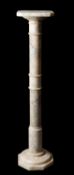 A north Italian veined alabaster columnar pedestal,