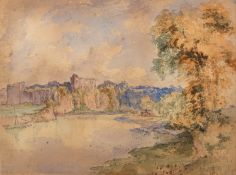 John Steeple (British,1823-1887) - A collection of landscapes of a ruined castle,