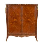 A Continental, probably Dutch walnut, marquetry and gilt bronze mounted cabinet,