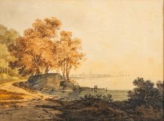 Attributed to William Payne (British, 1775-1830) - A view of Southampton from the Hythe side,