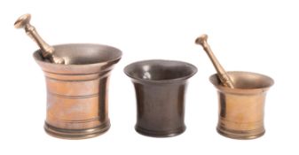 A George III bell metal mortar and pestle,