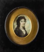 A group of four various 18th and 19th century miniatures on ivory comprising - A portrait of