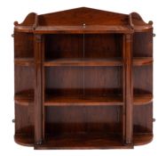 A set of Regency rosewood wall hanging bookcase,