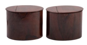 A pair of Regency rosewood tea caddies,