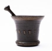 A Charles II bronze mortar, circa 1680; of tapered form,