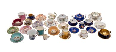 A mixed group of primarily English and Continental miniature porcelain tea wares Coalport,