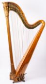 A giltwood, composition and maple 'Grecian' concert harp by Sebastian Erard,