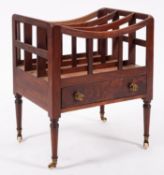 A mahogany Canterbury in Regency style,