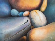 Sonit (Contemporary) - Pebbles - Oil on canvas - 49 x 69cm,