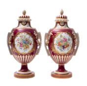 A fine pair of Minton porcelain Sèvres-style vases,