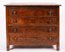 A Victorian pine chest of drawers,