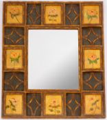 A painted and giltwood framed rectangular wall mirror in Aesthetic taste,