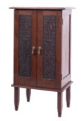 A Victorian mahogany music or filing cabinet, late 19th century; the top with moulded edges,
