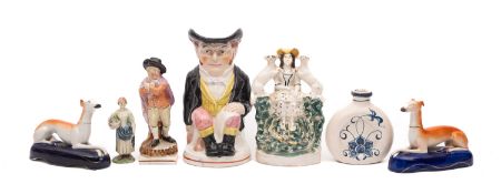 A mixed group of Staffordshire and related pottery,