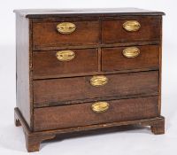 A George II oak chest of drawers,