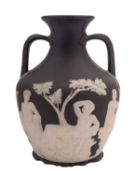 A Wedgwood black and white jasper copy of the Portland vase after the Antique, 19th century,
