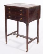 A Regency mahogany dropleaf work table, early 19th century; the top with reeded edges ,