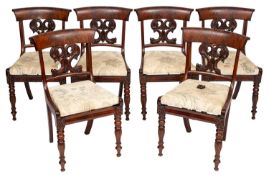 A set of six George IV mahogany dining chairs,