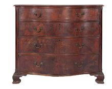 A George III mahogany serpentine front chest of drawers,