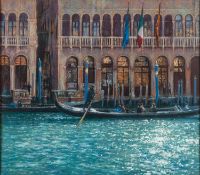 Michael Norman (British, Contemporary) - 'Winter on the Grand Canal' - Pastel - 47 x 54cm,