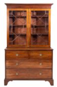 A Regency mahogany and glazed cabinet bookcase,