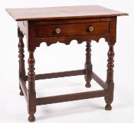 A George I oak side table,